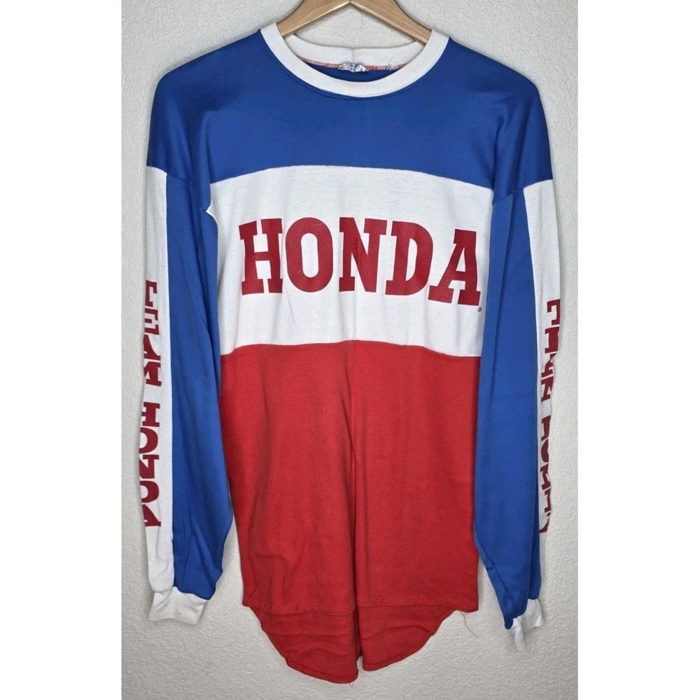 Vintage 80's Honda Team Racing Motocross Long Sleeve Jersey Supercross Moto XL